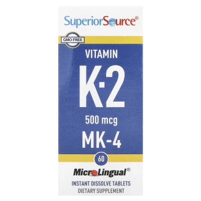 Superior Source - Vitamin K-2 | 500 mcg | 60 MicroLingual Instant Dissolve Tablets