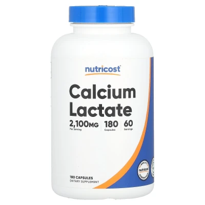 Nutricost - Calcium Lactate | 180 Capsules (700 mg per Capsule)