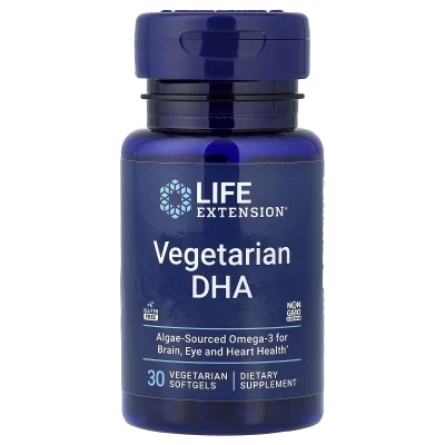 Life Extension - Vegetarian DHA | 30 Vegetarian Softgels (200 mg per Softgel)