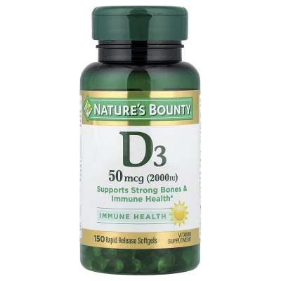 Nature's Bounty - D3 | 50 mcg (2000 IU) | 150 Rapid Release Softgels