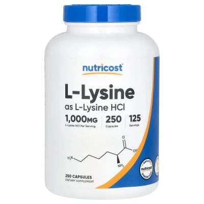 Nutricost - L-Lysine | 250 Capsules (500 mg per Capsule)