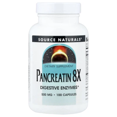 Source Naturals - Pancreatin 8X | 100 Capsules
