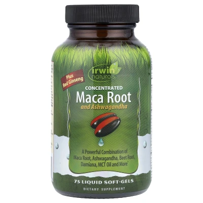 Irwin Naturals - Concentrated Maca Root and Ashwagandha | 75 Liquid Soft Gels
