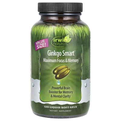 Irwin Naturals - Ginkgo Smart® | Maximum Focus & Memory | 120 Liquid Soft Gels