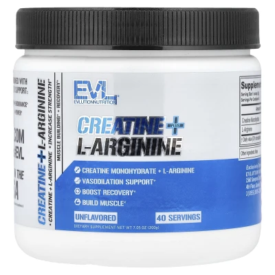 EVLution Nutrition - Creatine + L-Arginine | Unflavoured | 7.05 oz (200 g)