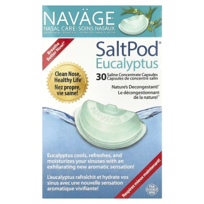 Navage - Nasal Care | Saline Nasal Irrigation | SaltPod® Eucalyptus | 30 Saline Concentrate Capsules