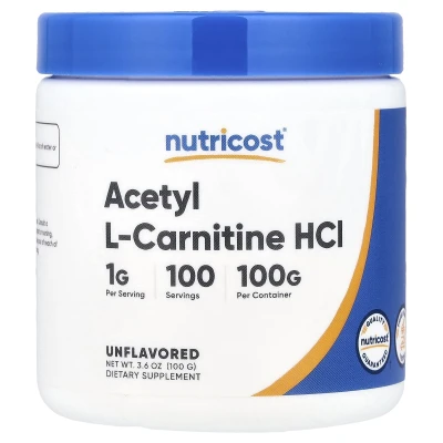 Nutricost - Acetyl L-Carnitine HCl | Unflavoured | 3.6 oz (100 g)