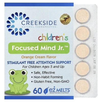 Creekside Natural Therapeutics - Children's Focused Mind Jr.™ | Orange Cream | 60 EZ-Melt® Tablets