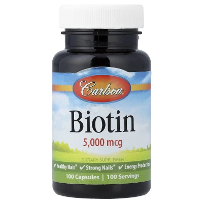 Carlson - Biotin | 5000 mcg | 100 Capsules