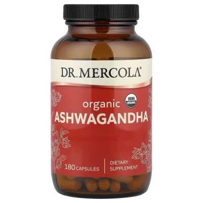 Dr. Mercola - Organic Ashwagandha | 180 Capsules (400 mg per Capsule)