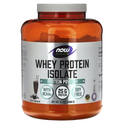 NOW Foods - Sports | Whey Protein Isolate | Creamy Chocolate | 5 lbs (2 | 268 g)