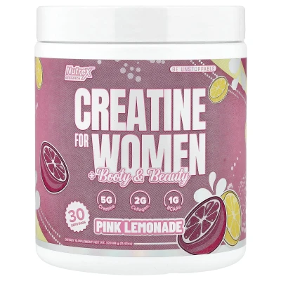Nutrex Research - Creatine for Women + Booty & Beauty | Pink Lemonade | 11.43 oz (323.98 g)