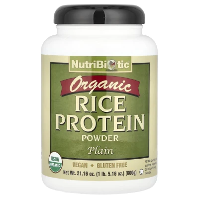 NutriBiotic - Organic Rice Protein Powder | Plain | 1 lb 5.16 oz (600 g)