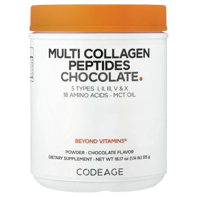 Codeage - Multi Collagen Peptides Powder | Chocolate | 18.17 oz (515 g)