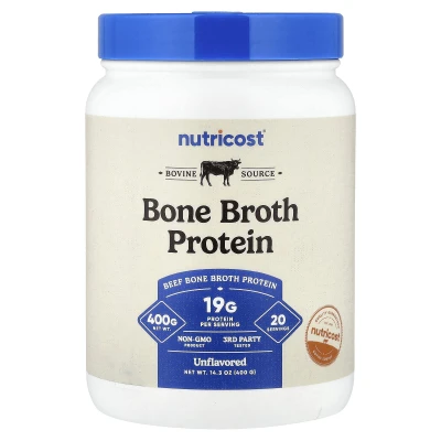 Nutricost - Bone Broth Protein | Unflavoured | 14.3 oz (400 g)
