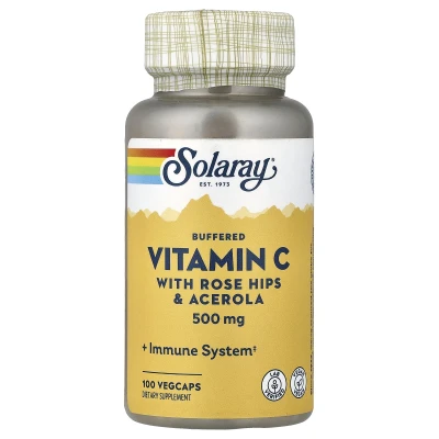 Solaray - Buffered Vitamin C With Rosehip & Acerola | 100 veg caps