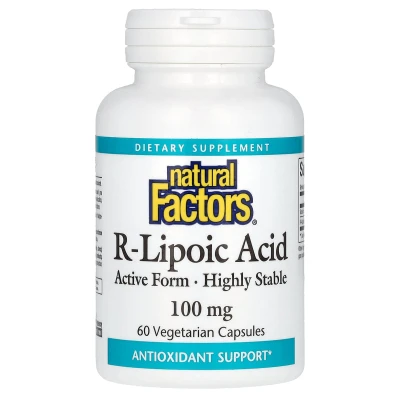 Natural Factors - R-Lipoic Acid | 100 mg | 60 Vegetarian Capsules