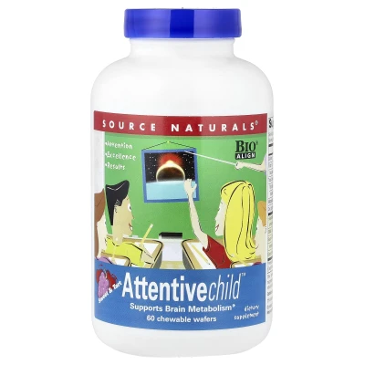 Source Naturals - Attentive Child™ | Sweet & Tart | 60 Chewable Wafers