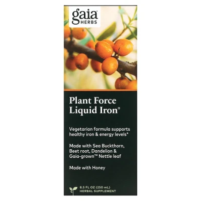 Gaia Herbs - Plant Force Liquid Iron | 8.5 fl oz (250 ml)