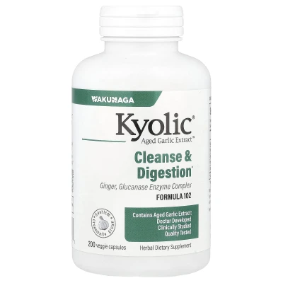 Kyolic - Aged Garlic Extract™ | Cleanse & Digestion | Formula 102 | 200 Veggie Capsules