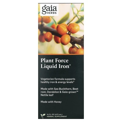 Gaia Herbs - Plant Force Liquid Iron® | 16 fl oz (473 ml)