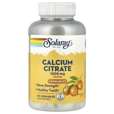 Solaray - Calcium Citrate Chewables | Natural Orange | 60 Chewable Tablets