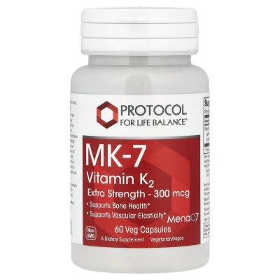 Protocol for Life Balance - MK-7 Vitamin K2 | 300 mcg | 60 Veg Capsules