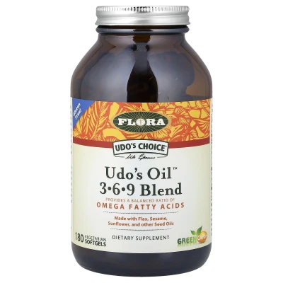 Flora - Udo's Choice® | Udo's Oil™ 3-6-9 Blend | 180 Vegetarian Softgels