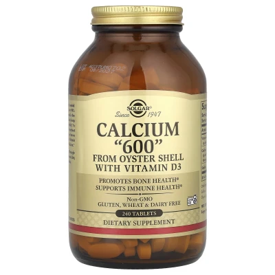 Solgar - Calcium "600" from Oyster Shell with Vitamin D3 | 240 Tablets