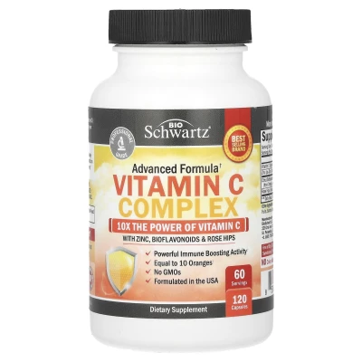 BioSchwartz - Vitamin C Complex with Zinc | Bioflavonoids & Rose Hips | 120 Capsules
