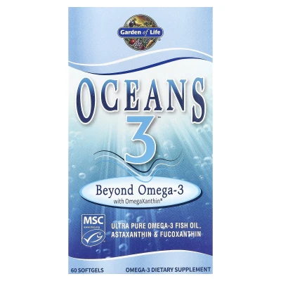 Garden of Life - Oceans 3™ | Beyond Omega-3 with OmegaXanthin™ | 60 Softgels