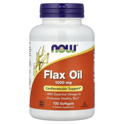 NOW Foods - Flax Oil | 100 Capsules (1000 mg per Capsule)