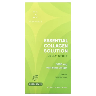 Everydaze - Essential Collagen Solution Jelly Stick | Green Grape | 3000 mg | 10 Sticks | 0.7 oz (20 g) Each