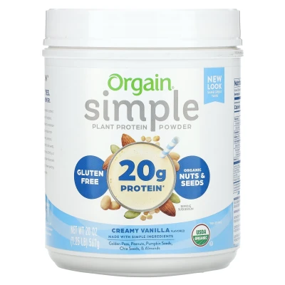 Orgain - Simple | Plant Protein Powder | Creamy Vanilla | 20 oz (567 g)