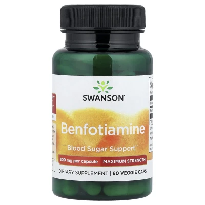Swanson - Benfotiamine | Maximum Strength | 300 mg | 60 Veg Caps