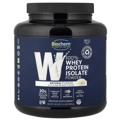 Biochem - 100% Whey Isolate Protein Powder | Natural | 1.5 lbs (699 g)