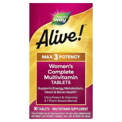 Nature's Way - Alive!® Max 3 Potency | Women's Complete Multivitamin | 90 Tablets