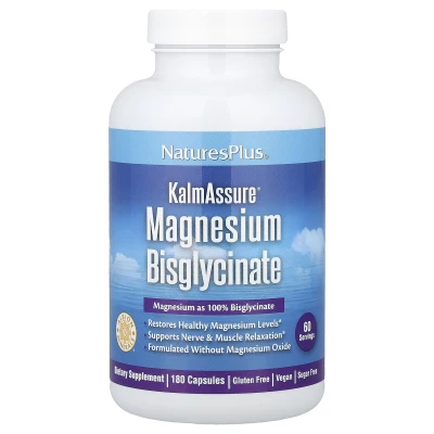 NaturesPlus - KalmAssure® Magnesium Bisglycinate | 180 Capsules (70 mg per Capsule)