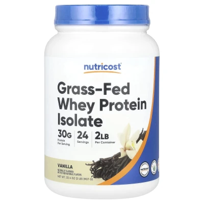 Nutricost - Grass-Fed Whey Protein Isolate | Vanilla | 2 lb (907 g)
