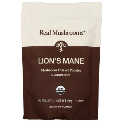 Real Mushrooms - Lion's Mane | Organic Mushroom Extract Powder | 5.29 oz (150 g)