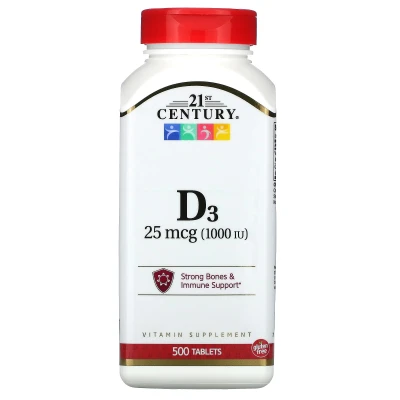 21st Century - Vitamin D3 | 25 mcg (1000 IU) | 500 Tablets