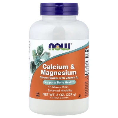 NOW Foods - Calcium & Magnesium With Vitamin D3 | 227 g (8 oz)