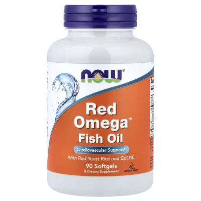NOW Foods - Red Omega™ Fish Oil With Red Yeast Rice and CoQ10 | 90 Capsules