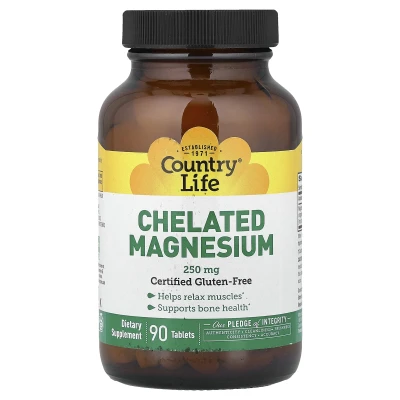 Country Life - Chelated Magnesium | 250 mg | 90 Tablets