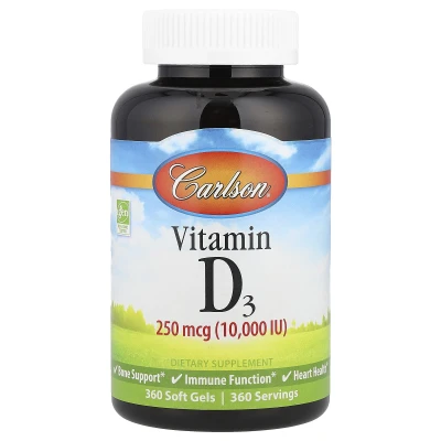 Carlson - Vitamin D3 | 250 mcg (10000 IU) | 360 Soft Gels