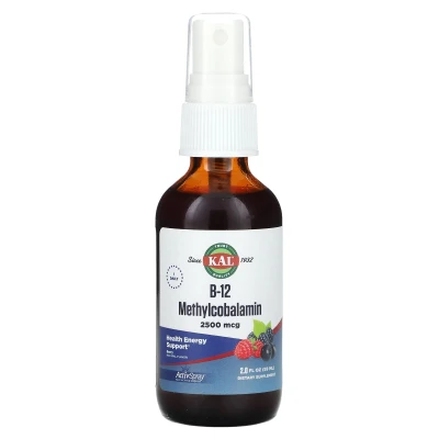 KAL - B-12 Methylcobalamin | Berry | 2500 mcg | 2 fl oz (59 ml)