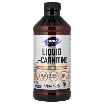 NOW Foods - Sports | L-Carnitine Liquid | Tropical Punch | 16 fl oz (473 ml)