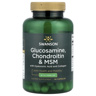 Swanson - Glucosamine | Chondroitin & MSM with Hyaluronic Acid and Collagen | 90 Capsules