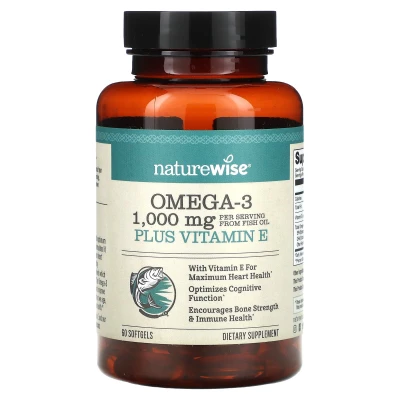NatureWise - Omega 3 Plus Vitamin E | 60 Softgels