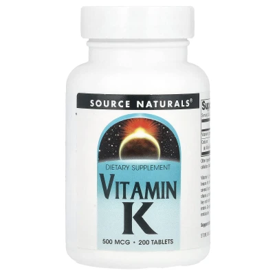 Source Naturals - Vitamin K | 500 mcg | 200 Tablets